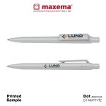 Maxema Promotional Recycled Pen Dot D1-MATT-RE printed sample