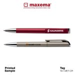 Maxema Promotional Trendy Pen Tag TA1-MET-CR printed sample